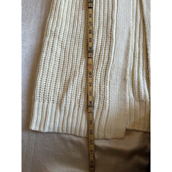 NEW Zara Wrap‎ Front Cream Ivory Cardigan Duster Sz Small Chunky Knit Trendy Lux - Picture 7 of 9